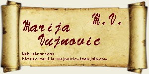Marija Vujnović vizit kartica